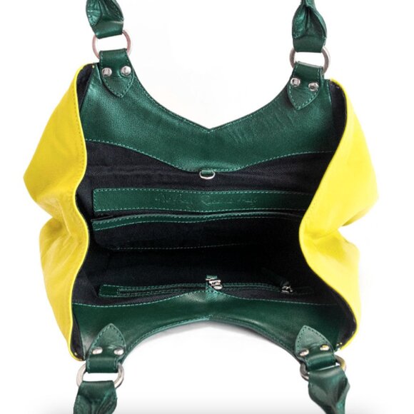 *NEW* F/W 2018 TWIST TOTE BAG, Green/Yellow/Dots, Large. Never used! - Picture 12 of 12